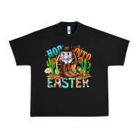 Black Hop Into Easter Bunny Western Urban Heavy Tee - CowhideDigitalArt