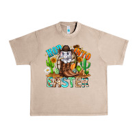 French Oak Hop Into Easter Bunny Western Urban Heavy Tee - CowhideDigitalArt