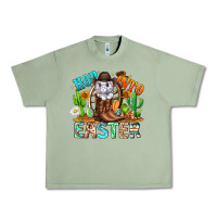 Oil Green Hop Into Easter Bunny Western Urban Heavy Tee - CowhideDigitalArt