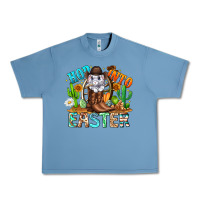 Pebble Blue Hop Into Easter Bunny Western Urban Heavy Tee - CowhideDigitalArt
