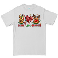 Peace Love Reindeer Christmas Premium Tee | Teevron