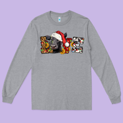 Love Christmas Black Angus Long Sleeve Tee Designed By Lillyallendesigns