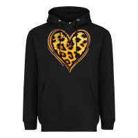 Black gold glitter leopard heart Heavyweight Hoodie - Jasminsmagicworld