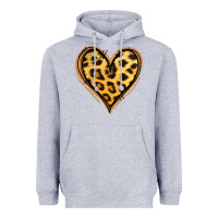 Heather Grey gold glitter leopard heart Heavyweight Hoodie - Jasminsmagicworld