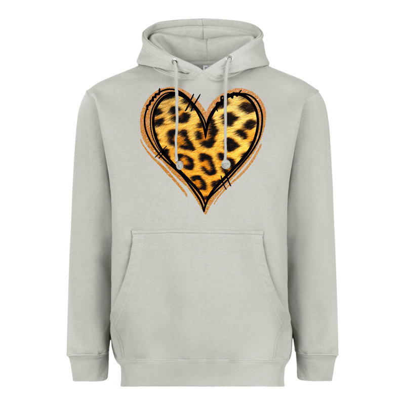 Gold Glitter Leopard Heart Heavyweight Hoodie by Jasminsmagicworld | Teevron