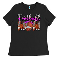Black Football Mom Ladies Tee - CowhideDigitalArt