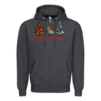 Smoke happy holidays christmas trees Zipper Hoodie - Jasminsmagicworld