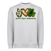 Heather Grey peace love st.patrick's day Heavyweight Sweatshirt - Jasminsmagicworld