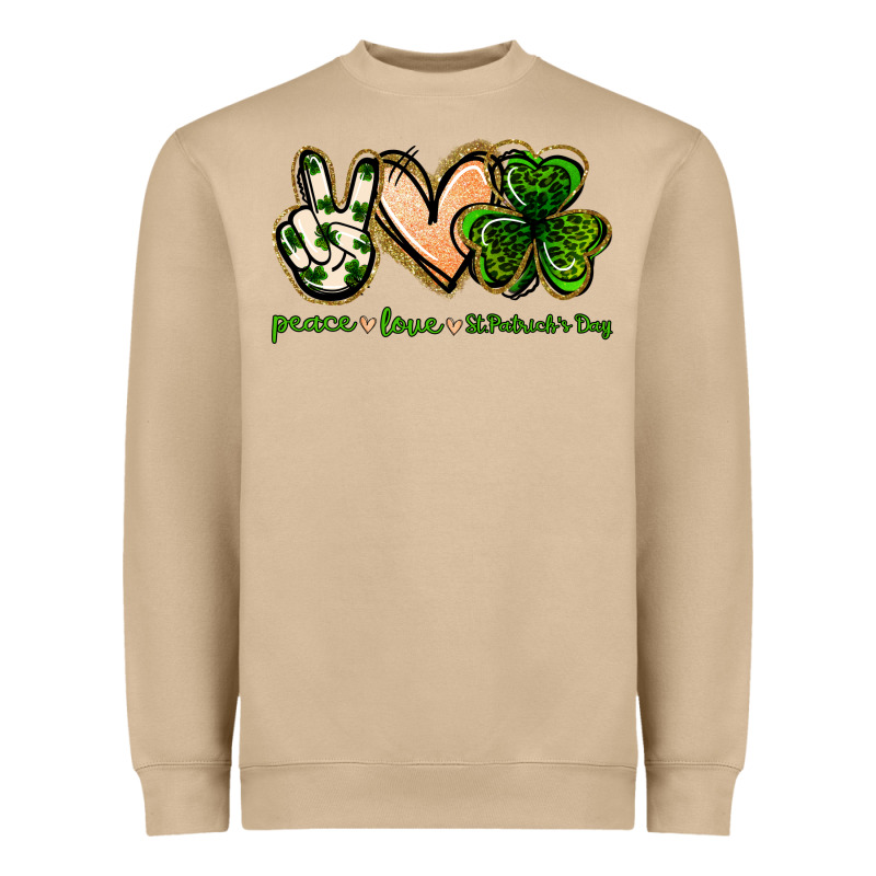 Peace Love St.patrick's Day Heavyweight Sweatshirt by Jasminsmagicworld | Teevron