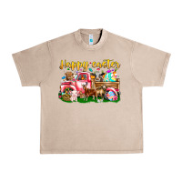 French Oak Happy Easter Animal Car Urban Heavy Tee - CowhideDigitalArt