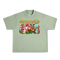 Oil Green Happy Easter Animal Car Urban Heavy Tee - CowhideDigitalArt