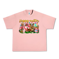 Salmon Happy Easter Animal Car Urban Heavy Tee - CowhideDigitalArt
