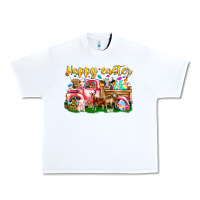 White Happy Easter Animal Car Urban Heavy Tee - CowhideDigitalArt