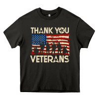 Asphalt Thank You Veterans American Flag Patriotic Heavy Core Tee - baoMotion