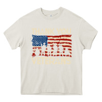 Cream Thank You Veterans American Flag Patriotic Heavy Core Tee - baoMotion