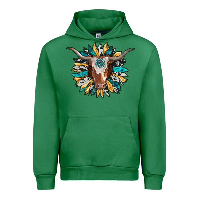 Texas Longhorn Sunflower Background Urban Hoodie by RanaPortraitStore | Teevron