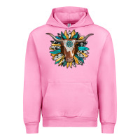 Fuchsia Pink texas longhorn sunflower background Urban Hoodie - RanaPortraitStore