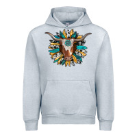 Heather Grey texas longhorn sunflower background Urban Hoodie - RanaPortraitStore
