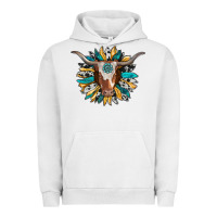 Pigment Lunar Rock texas longhorn sunflower background Urban Hoodie - RanaPortraitStore