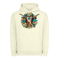 Pigment Pistachio texas longhorn sunflower background Urban Hoodie - RanaPortraitStore