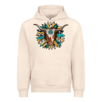 Sandshell texas longhorn sunflower background Urban Hoodie - RanaPortraitStore