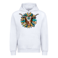 White texas longhorn sunflower background Urban Hoodie - RanaPortraitStore