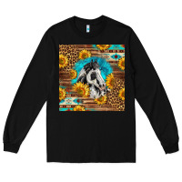 Black western paint horse Long Sleeve Tee - LillyAllenDesigns