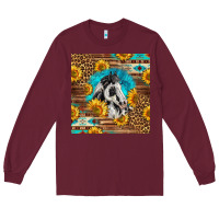 Burgundy western paint horse Long Sleeve Tee - LillyAllenDesigns