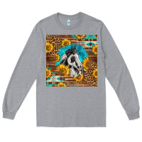Heather Grey western paint horse Long Sleeve Tee - LillyAllenDesigns