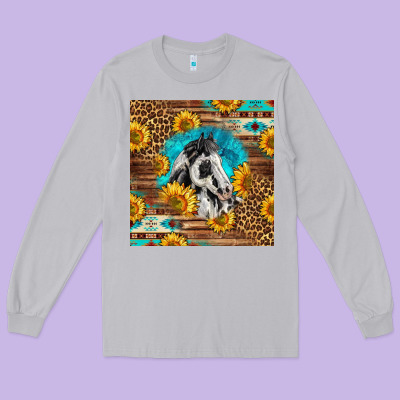 Western Paint Horse Long Sleeve Tee Designed By Lillyallendesigns