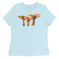 Baby Blue Lactarius Rufus Mushroom Illustrations Ladies Tee - LillyAllenDesigns