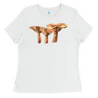 White Lactarius Rufus Mushroom Illustrations Ladies Tee - LillyAllenDesigns