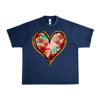 Navy floral orange glitter heart Urban Heavy Tee - Jasminsmagicworld