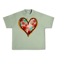 Oil Green floral orange glitter heart Urban Heavy Tee - Jasminsmagicworld