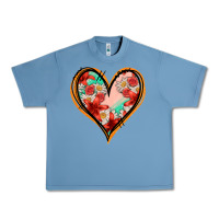 Pebble Blue floral orange glitter heart Urban Heavy Tee - Jasminsmagicworld