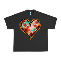 Pigment Black floral orange glitter heart Urban Heavy Tee - Jasminsmagicworld