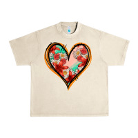 Sandshell floral orange glitter heart Urban Heavy Tee - Jasminsmagicworld