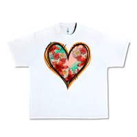 White floral orange glitter heart Urban Heavy Tee - Jasminsmagicworld