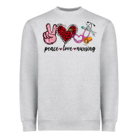Heather Grey peace love nursing Heavyweight Sweatshirt - Jasminsmagicworld