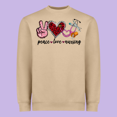 Peace Love Nursing Heavyweight Sweatshirt Designed By Jasminsmagicworld
