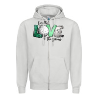 Dove Grey for the love of the game golf Zipper Hoodie - Jasminsmagicworld