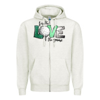 Oatmeal Heather for the love of the game golf Zipper Hoodie - Jasminsmagicworld