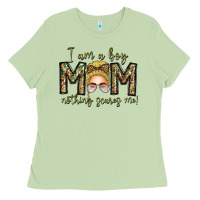 Matcha Iam Boy Mom Nothing Scares Me Ladies Tee - CowhideDigitalArt