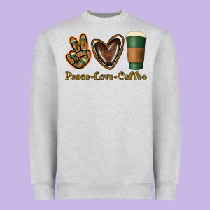 Peace Love Coffee Heavyweight Sweatshirt Designed By Jasminsmagicworld