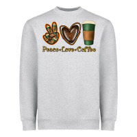 Heather Grey peace love coffee Heavyweight Sweatshirt - Jasminsmagicworld