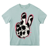 Arona Black White Dalmatian Peace Sign Heavy Core Tee - Jasminsmagicworld