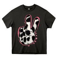 Asphalt Black White Dalmatian Peace Sign Heavy Core Tee - Jasminsmagicworld