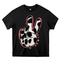 Black Black White Dalmatian Peace Sign Heavy Core Tee - Jasminsmagicworld