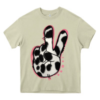 Mossy Black White Dalmatian Peace Sign Heavy Core Tee - Jasminsmagicworld