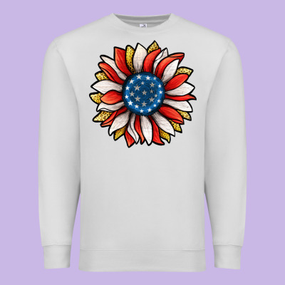 Patriotic Sunflower Premium Sweatshirt Designed By Jasminsmagicworld